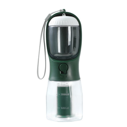 3-in-1 Dog Water Bottle & Food Container with Waste Bag Holder