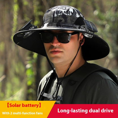 Solar Fan Sun Hat – Wide Brim USB Rechargeable Cooling Outdoor Hat