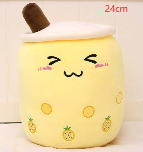Adorable Plush Boba Tea Pillow – Soft Stuffed Fruit Drink Cushion for Kids & Teens - Zecs shopping