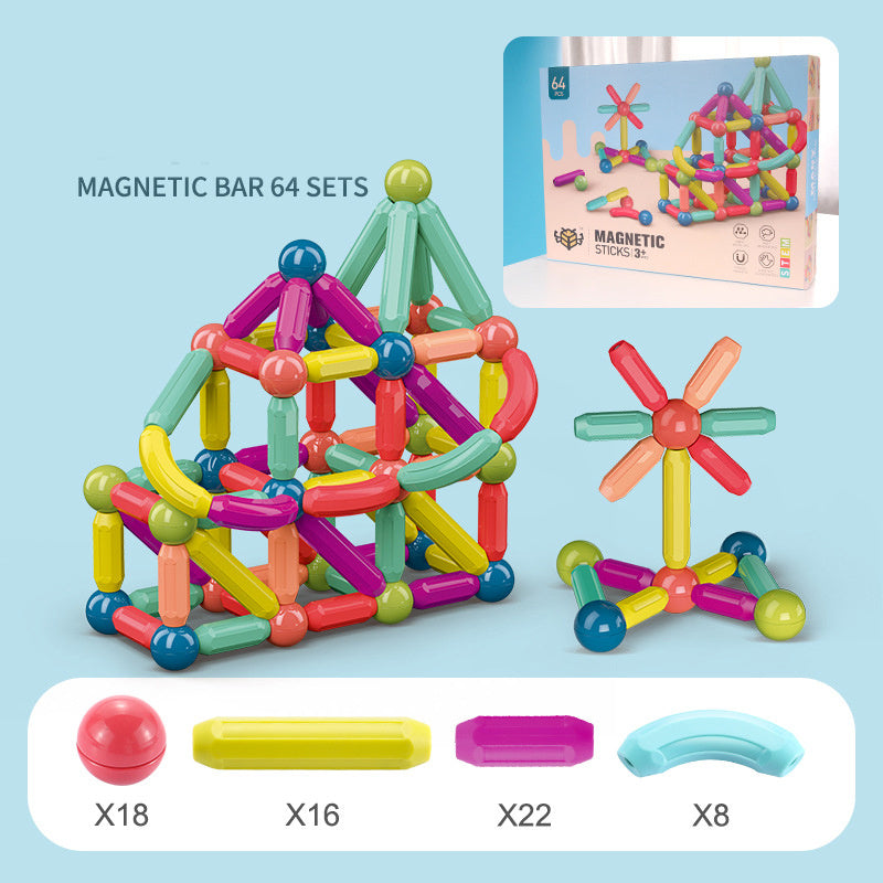 Magnetic Stick Building Blocks Set – Creative STEM Toy for Kids | 50–100 pcs - Zecs shopping