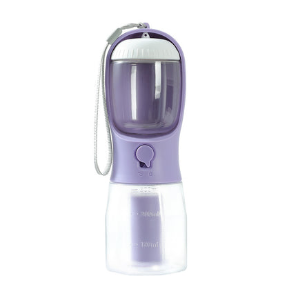 3-in-1 Dog Water Bottle & Food Container with Waste Bag Holder