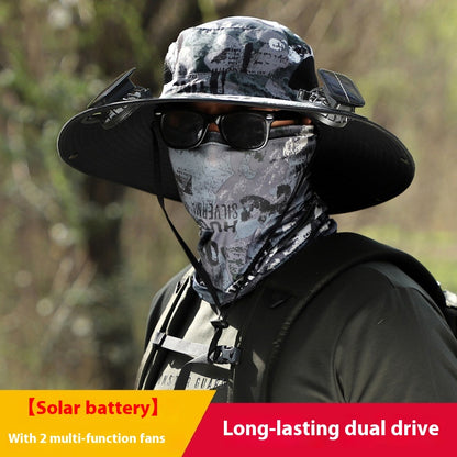 Solar Fan Sun Hat – Wide Brim USB Rechargeable Cooling Outdoor Hat