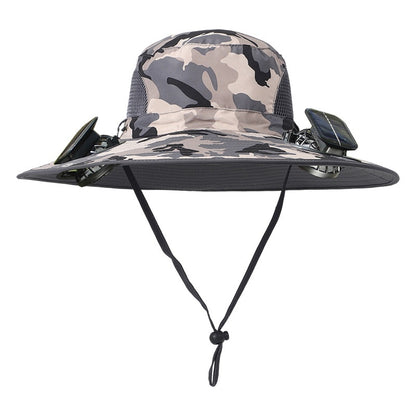 Solar Fan Sun Hat – Wide Brim USB Rechargeable Cooling Outdoor Hat