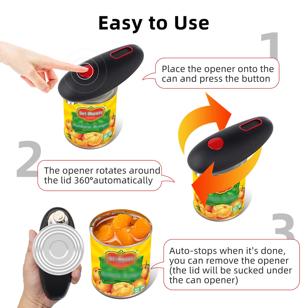 Electric Can Opener Automatic Bottle Opener Cordless One Tin Touch Edges Handheld Jar Openers Kitchen Bar Tool Gadgets - Zecs shopping
