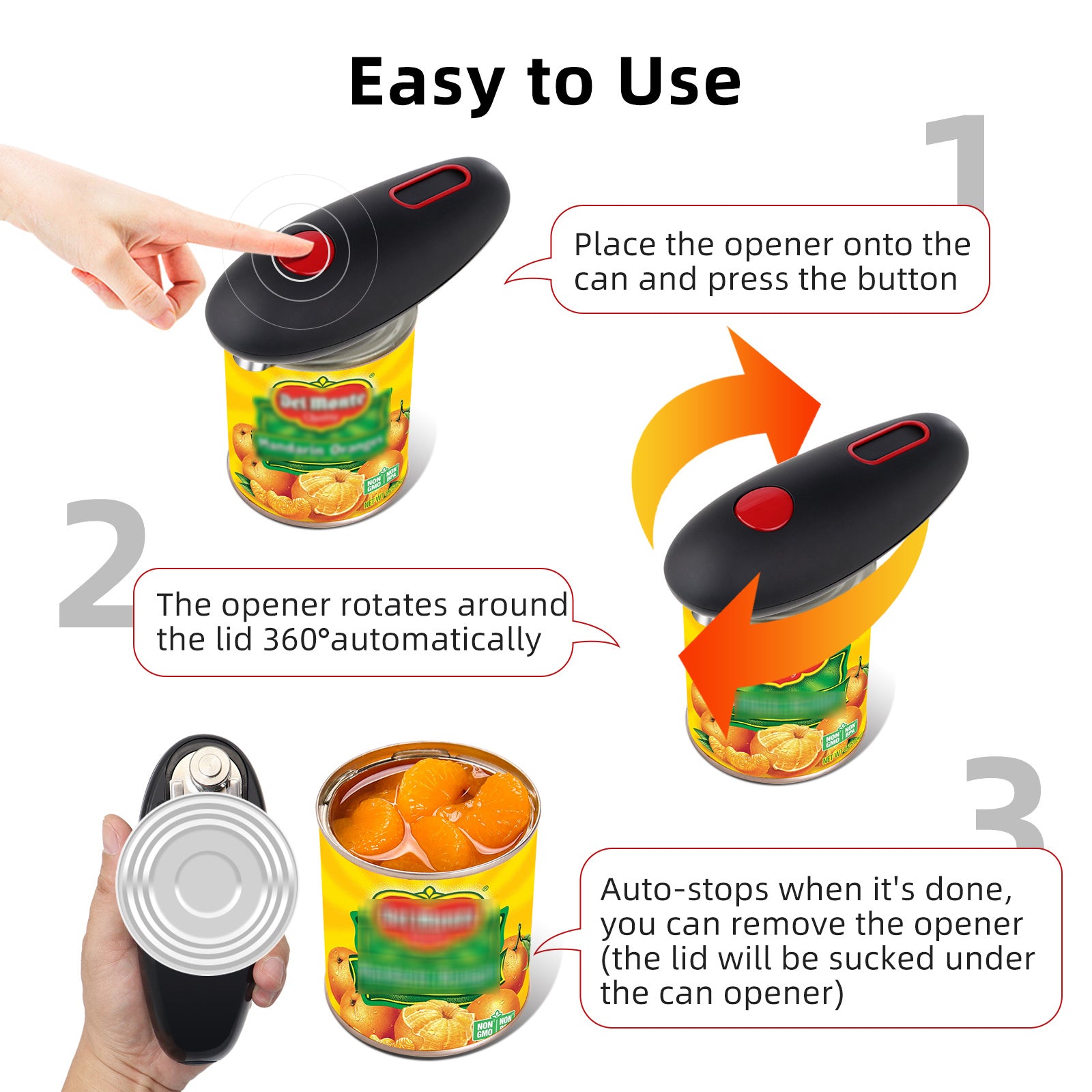 Electric Can Opener Automatic Bottle Opener Cordless One Tin Touch Edges Handheld Jar Openers Kitchen Bar Tool Gadgets - Zecs shopping