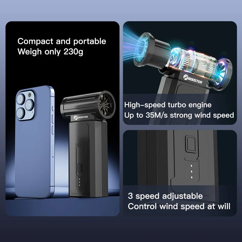 ⚡ Booster JetFan W01 Power Air Blower – 100000RPM Cordless Turbo Air Duster & Keyboard Cleaner 💻✨
