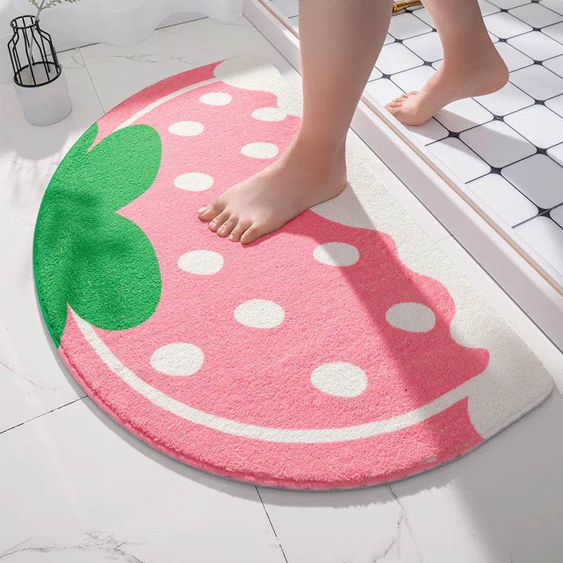 Soft Floor Mats Small Fresh Text Flowers Rugs Home Entrance Carpet Bedroom Toilet Bathroom Door Absorbent Non-Slip Foot Pad - Zecs shopping