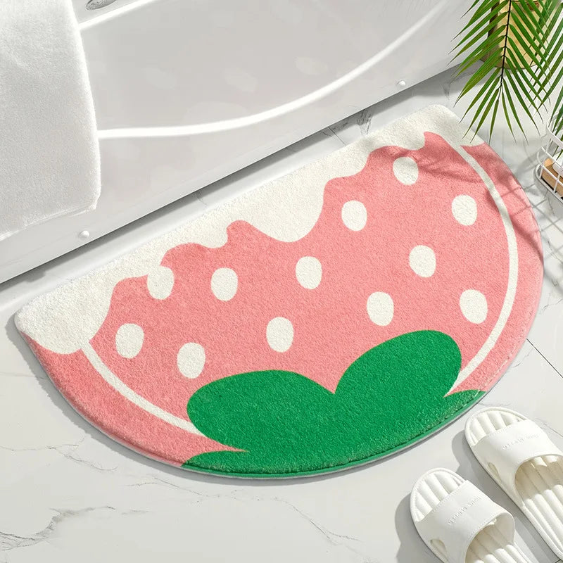 Soft Floor Mats Small Fresh Text Flowers Rugs Home Entrance Carpet Bedroom Toilet Bathroom Door Absorbent Non-Slip Foot Pad - Zecs shopping