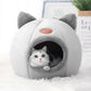 Cozy Winter Cat Bed Cave – Warm Indoor Pet House Tent for Cats & Small Dogs