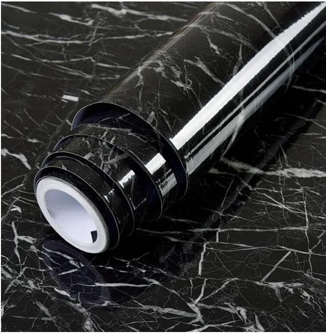 Black wood grain thickening wallpaper boeing film furniture kitchen cabinet pvc self-adhesive stickers kitchen vinyl wallpaper