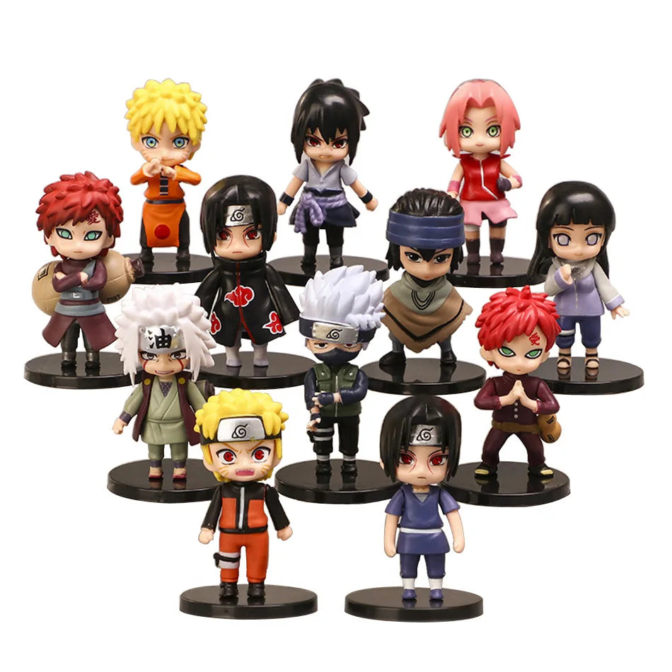 Naruto Shippuden PCS Anime Figure Set Q-Version Hinata Sasuke Itachi Kakashi & Gaara Toys