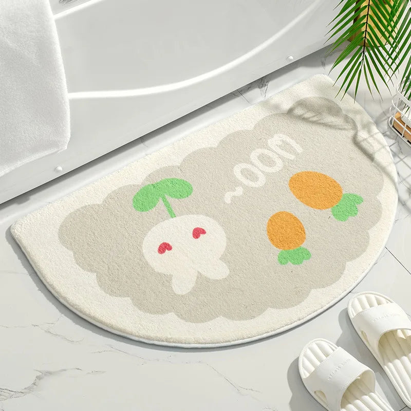 Soft Floor Mats Small Fresh Text Flowers Rugs Home Entrance Carpet Bedroom Toilet Bathroom Door Absorbent Non-Slip Foot Pad - Zecs shopping