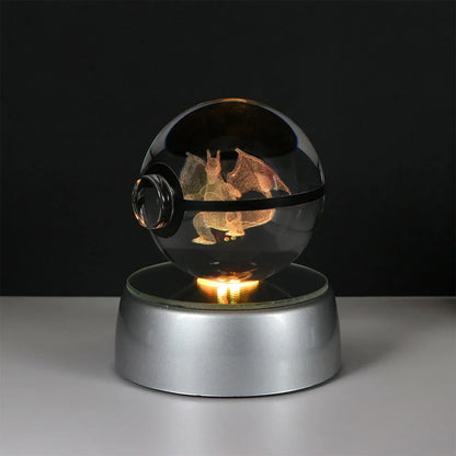 Pokemon 3D Crystal Ball LED Night Light – Pikachu, Gengar, Eevee & Mewtwo Collectible Lamp
