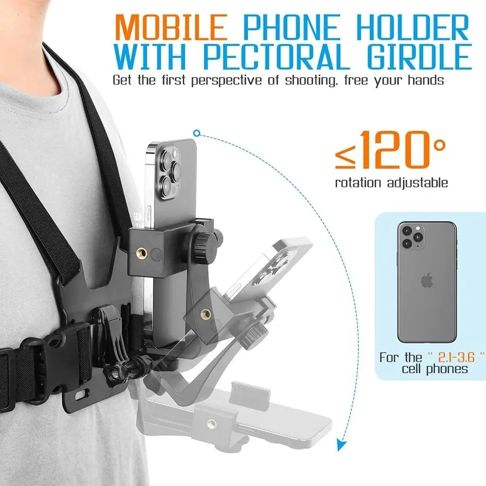 Adjustable Chest Strap Phone Holder Mobile & Sport Camera Mount Accessory