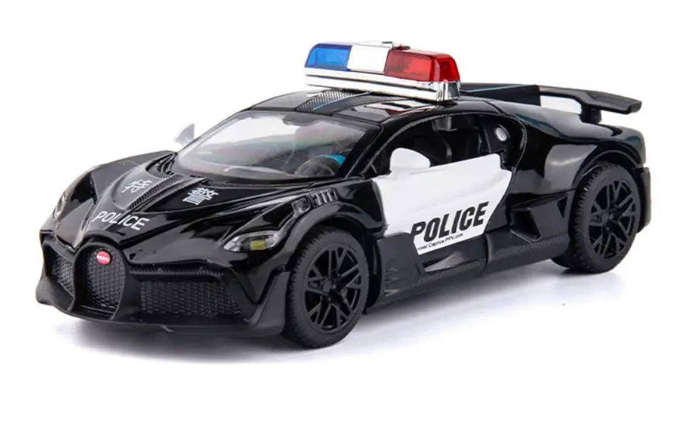 Bugatti Police Supercar Alloy Toy with Lights & Sound