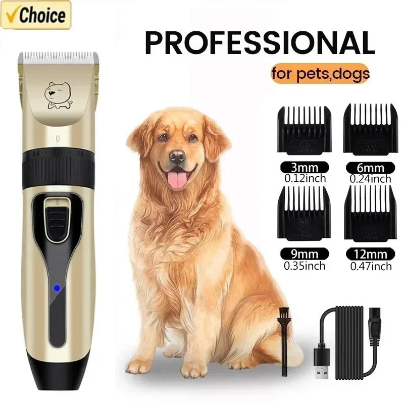 Dog Professional Hair Clipper Electrical Grooming Trimmer for Pets USB Rechargeable Cat Shaver Animals Haircut Machine - Zecs shopping