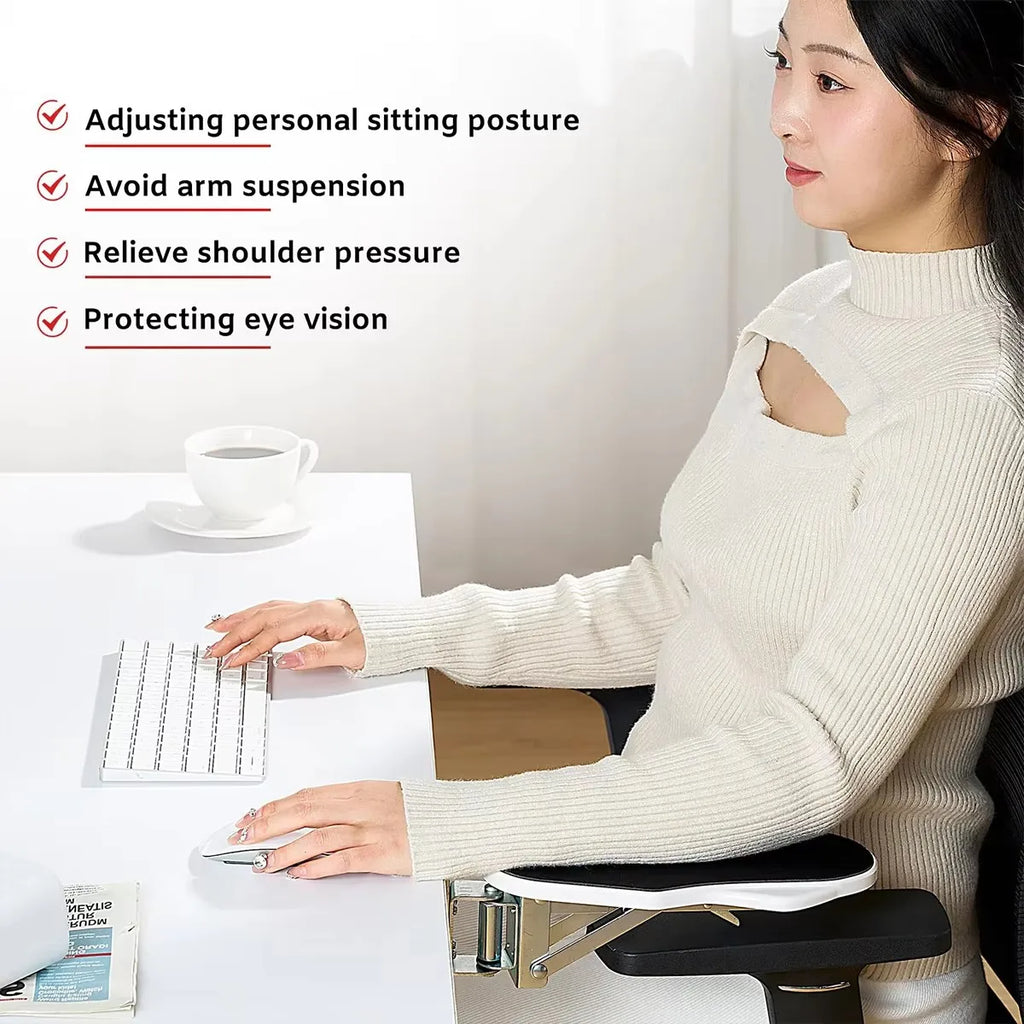 BEISHI Computer Arm Rest Desk Adjustable Ergonomic Wrist Rest Support For Keyboard Armrest Extender Rotating Mouse Pad Holder