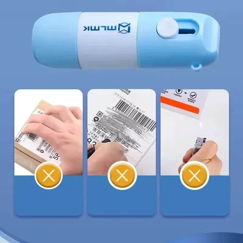 ML Thermal Paper Correction Fluid with Unboxing Knife Portable Durable Thermal Paper Data Identity Protection Fluid Eraser