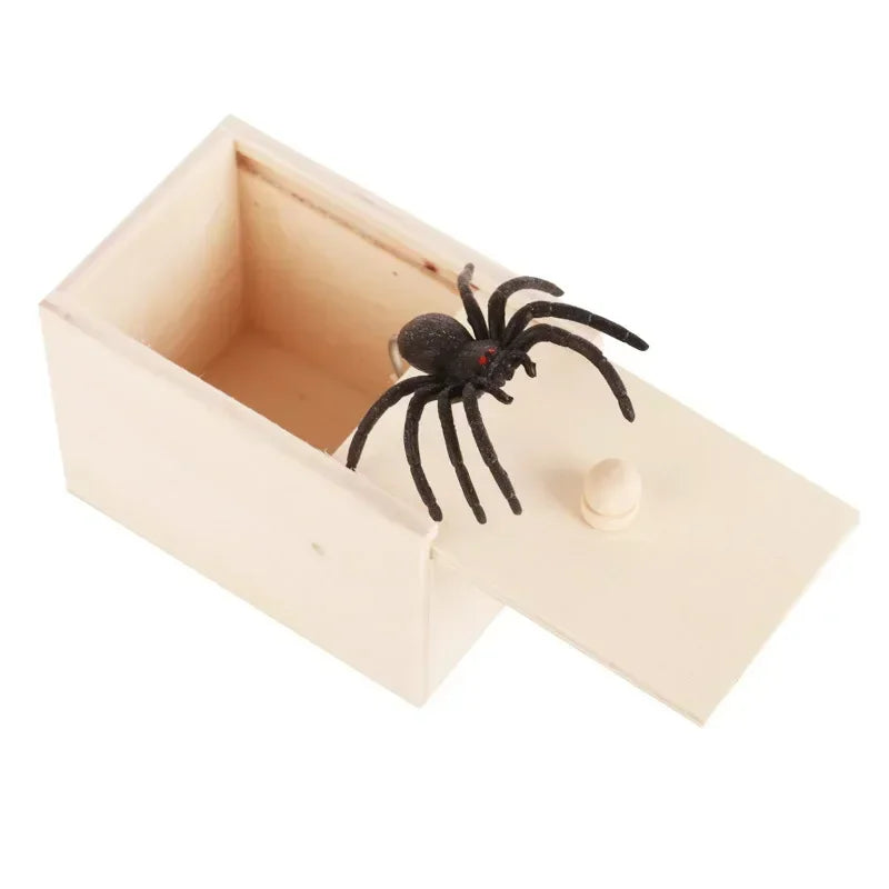 Trick Spider Funny Scare Box Wooden Hidden Box Quality Prank Wooden Scare Box Fun Game Prank Trick Friend Prank Toys Best Gift - Zecs shopping
