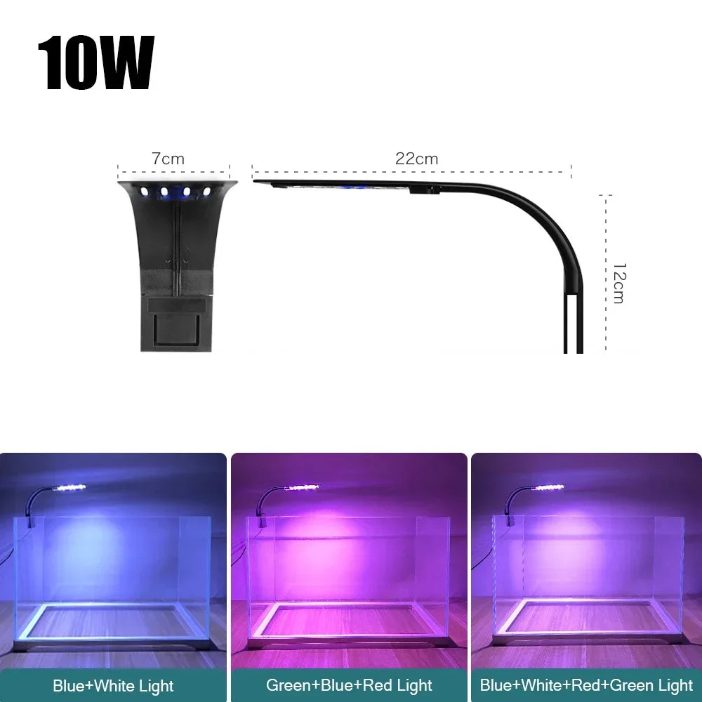 Super Slim LED Aquarium Light Lighting plants Grow Light 5W/10W/15W Aquatic Plant Lighting Waterproof Clip-on Lamp For Fish Tank - Zecs shopping