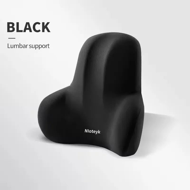 Memory Foam Car Neck & Lumbar Pillow Breathable Headrest & Back Support
