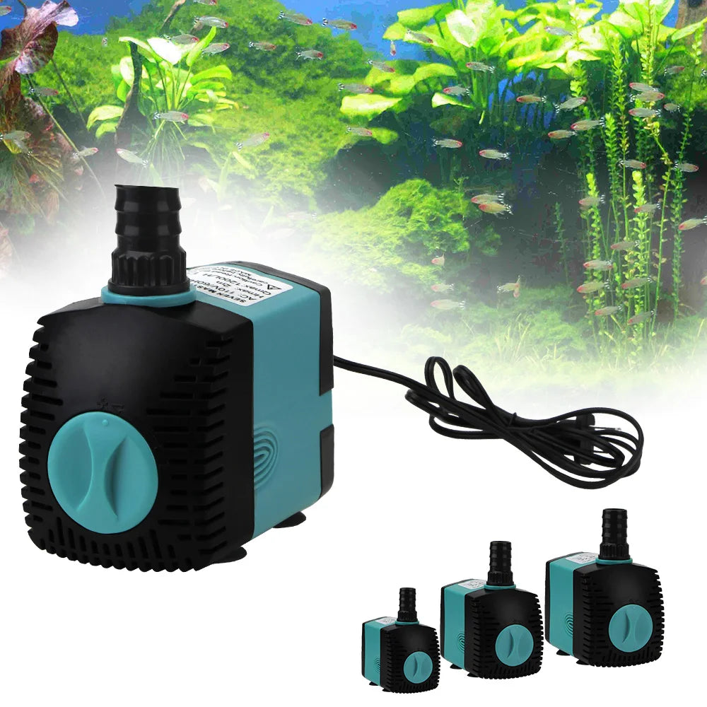 Fish Tank Fountain Energy-saving Aquarium Pump Ultra-Quiet Filter Fish Pond EUUS Plug W Submersible Water Pump