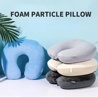 Soft Foam Particle Travel Pillow – Cozy Neck Cushion for Car, Flight & Office Comfort