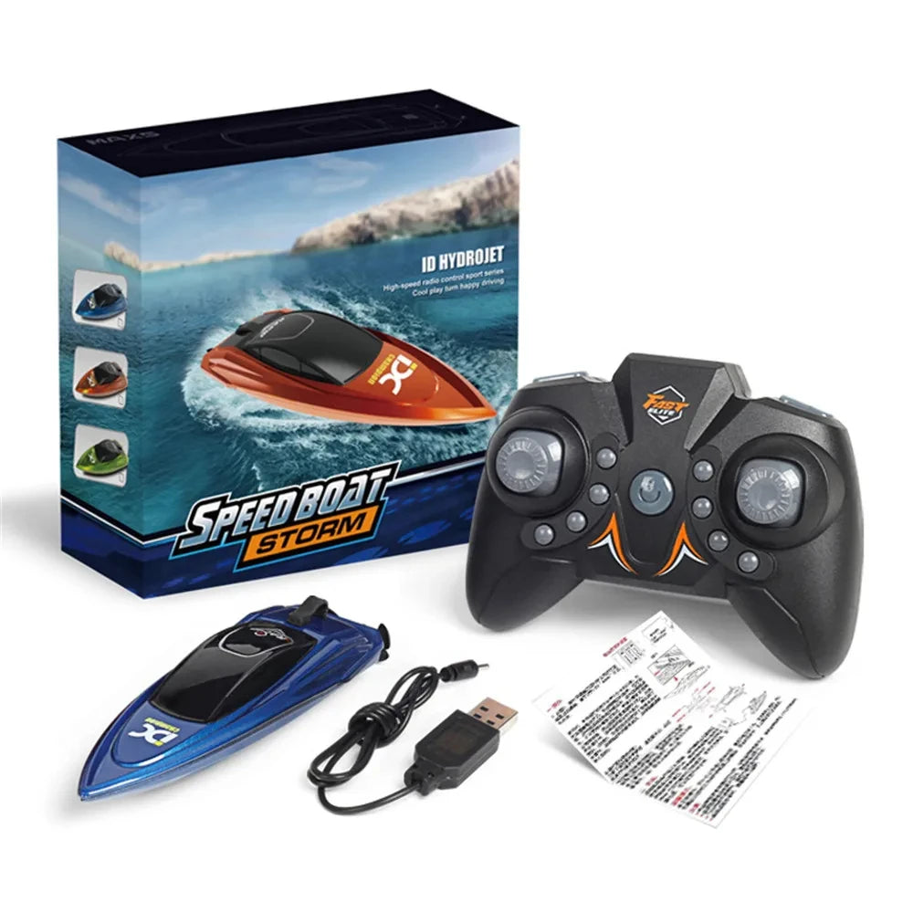 Mini RC Speed Boat High-Speed Remote Control Ship with LED Lights kmh