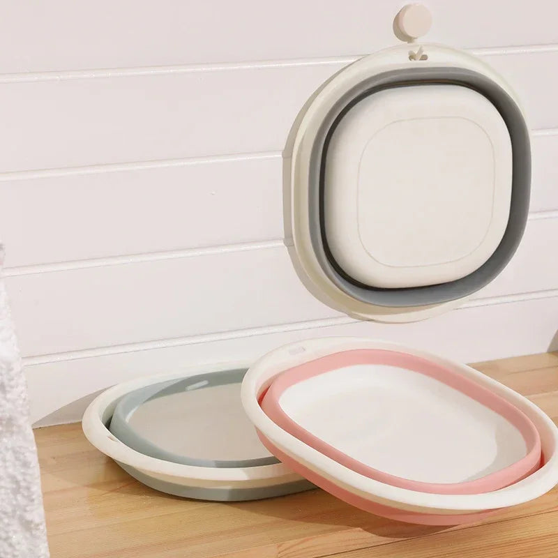 Plastic Folding Wash Basin Portable Laundry Tub for Home Bathroom Kitchen Adult & Baby Bath Basin Travel Wash Basket