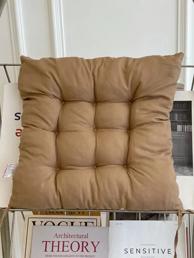 Linen Cushion Pearl Cotton Square Stool Backrest Pillow Home Office Computer Chair Protective Mat Seat Pad Buttocks Chair Mat