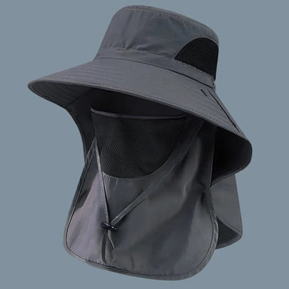 Summer UV Protection Fishing Hat – Wide Brim Neck Flap Sun Hat for Hiking & Camping