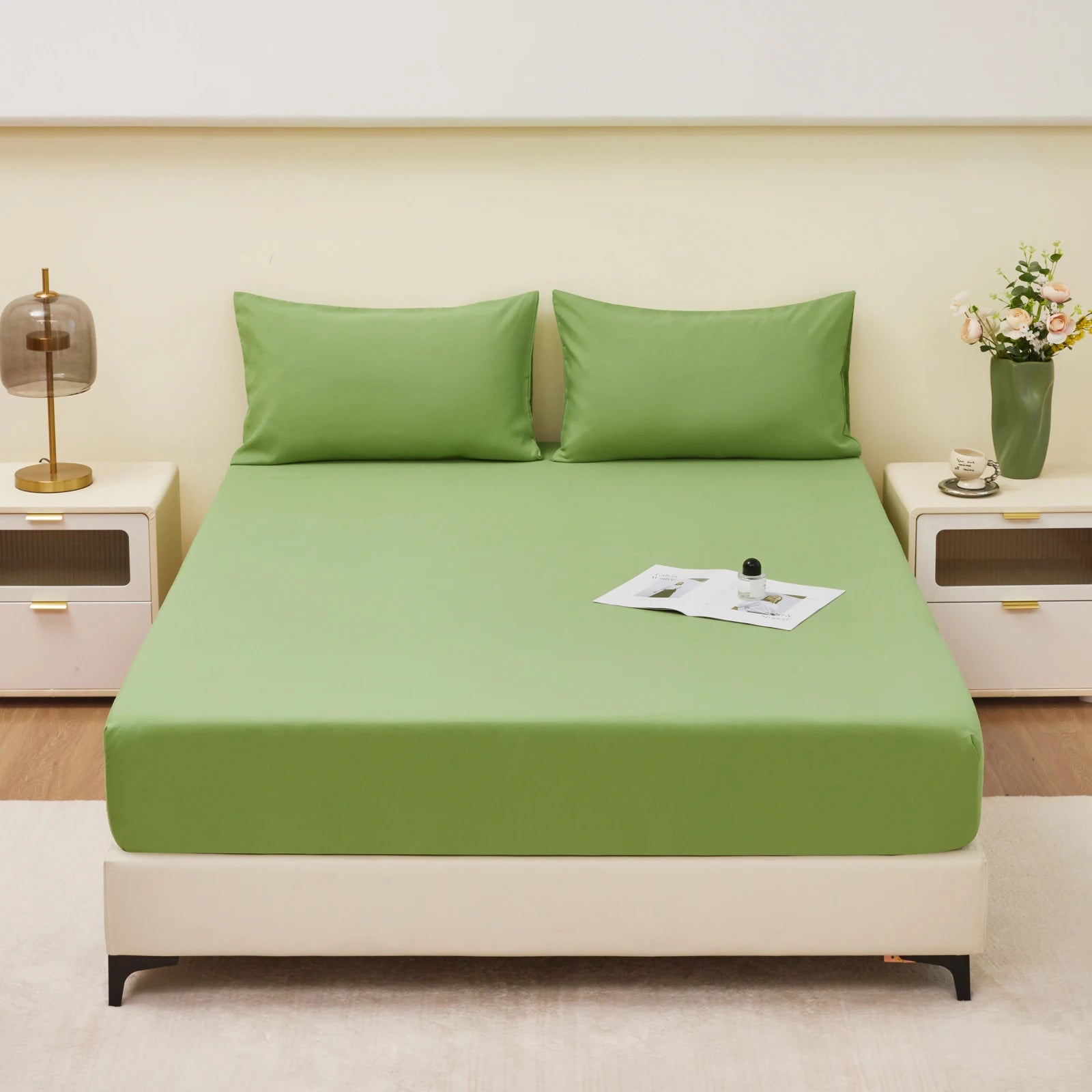 Safe Waterproof Mattress Protector, Soft Comfortable Breathable Solid Color Bedding Mattress Cover Fitted, Machine Washable - Zecs shopping