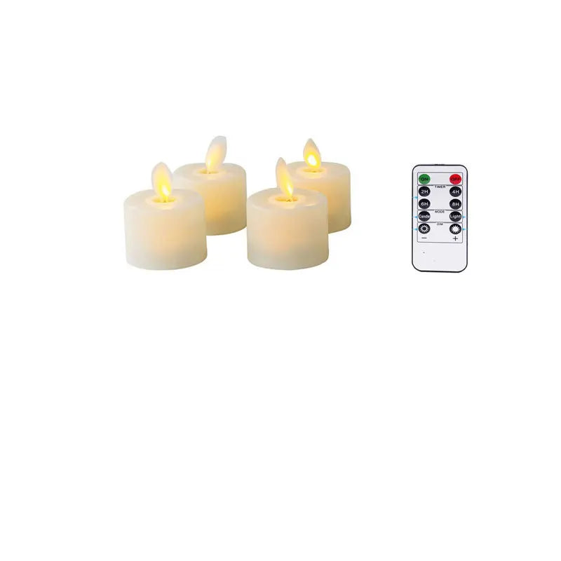 4 or 6 Flameless Moving Wick Candles With Remote Control Realistic Christmas Church Wedding Fake Electronic Candle LED Wedding - Zecs shopping