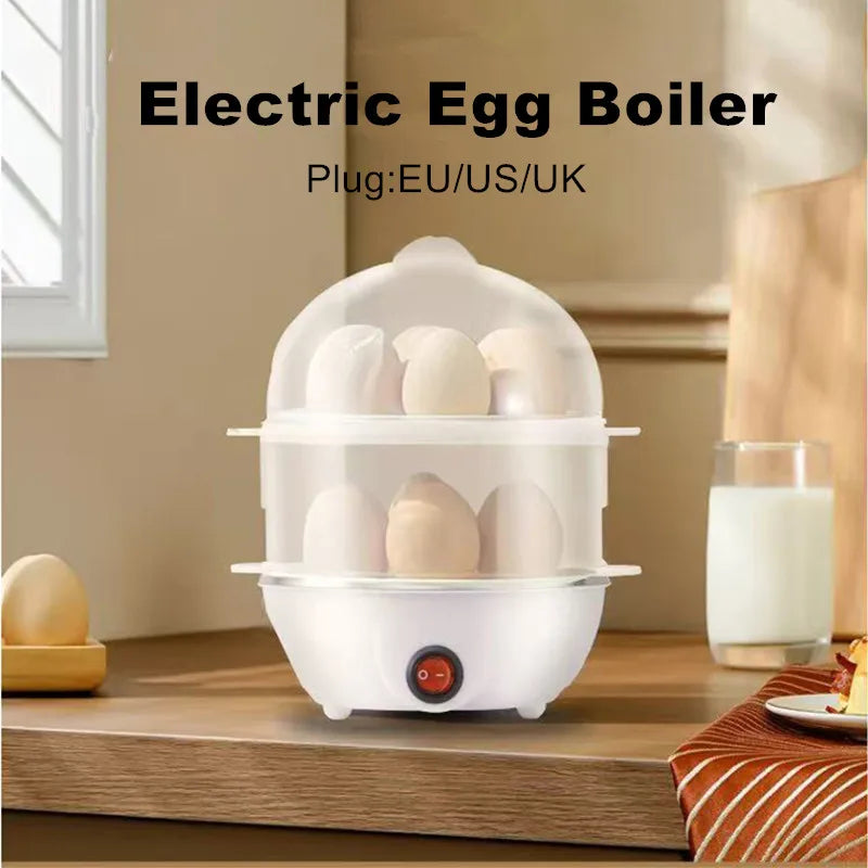 Multifunctional Electric Egg Boiler Single Double Layers Egg Cooker VV Mini Steamer Poacher Kitchen Cooking Machine