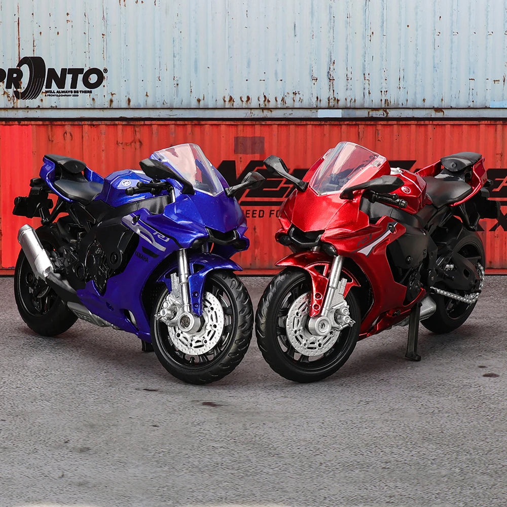 Suzuki GSX-R1000 & YAMAHA YZF-R1 1976 Alloy Motorcycles 🏍️💨 | Classic Diecast Model Toy Gifts