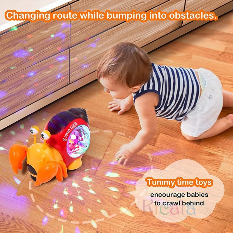 Crawling Crab Baby Toys With Music Light Up Interactive Musical Toys For Baby Dancing Crawling Toys Moving Toddler Toys