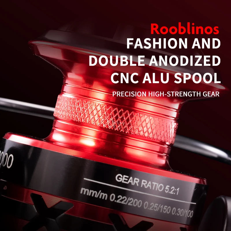 Rooblinos HT Spinning Fishing Reels For Saltwater Freshwater Metal Spool LeftRight Interchangeable Trout Carp Fishing Tackle