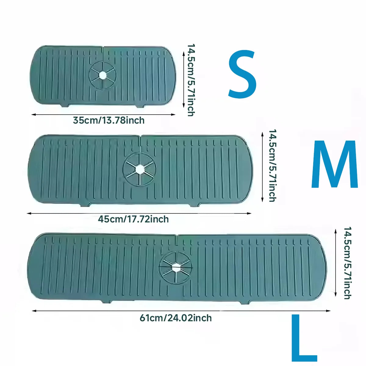 Vanity Kitchen Bathroom Faucet Splash Mat Silicone Drainage Mat Splash and Mildew Resistant Easy to Clean