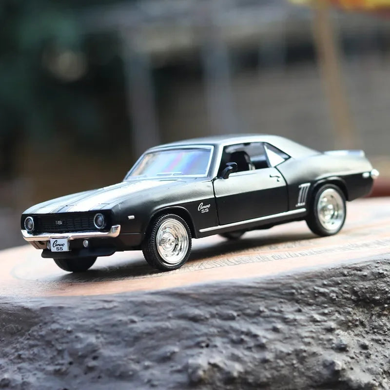 USA Vintage Alloy Car Matte Black Diecast Collectible Toy
