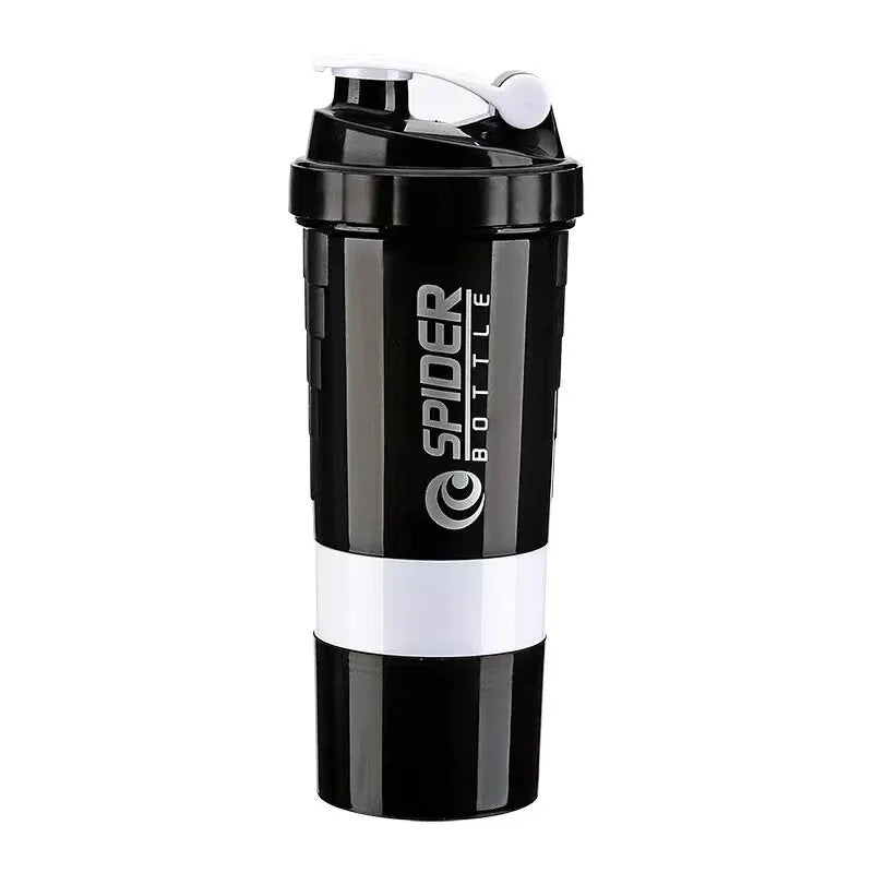 Layers Shaker Protein Bottle Powder Shake Cup Water Bottle Plastic Mixing Cup Body Building Exercise Bottle