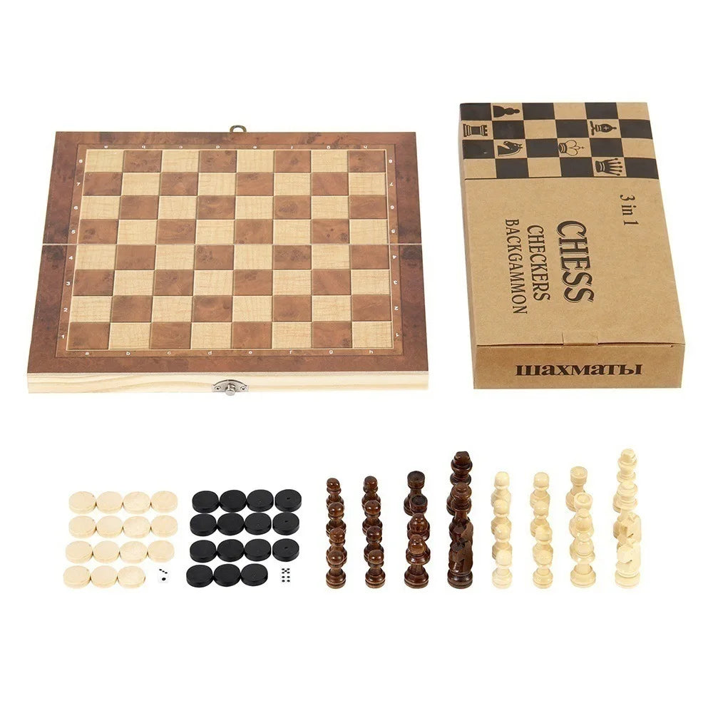 in Foldable International Chess Folding Wooden Portable Chess Game Board Wooden Chess Board for Adults High-end Gift