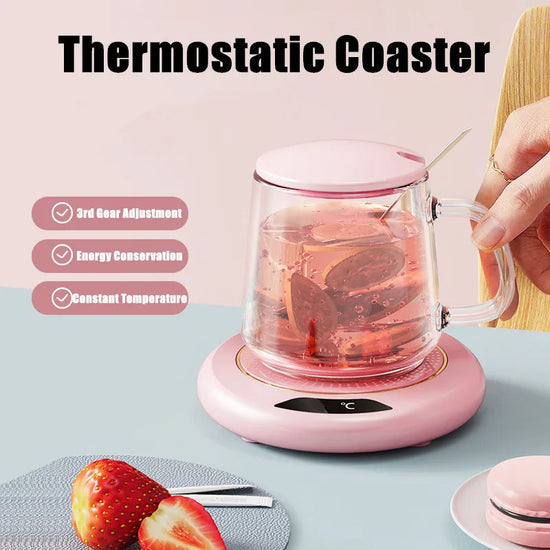USB Thermostatic Heating Coaster – Adjustable Constant Temperature Mug Warmer