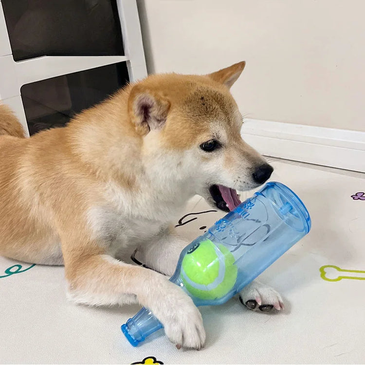 Pet Chew Toy TPR Bite-resistance Beer Bottle with Tennis Ball Toy Puppy Teeth Grinding dog Chewing Squeaky Interactive Toys - Zecs shopping