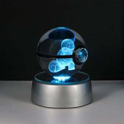 Pokemon 3D Crystal Ball LED Night Light – Pikachu, Gengar, Eevee & Mewtwo Collectible Lamp