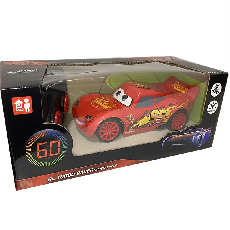 Anime Pixar Cars Electric Toy Car Lightning Mcqueen Spider Man Four Channel Remote Control Car Model Toys For Children Gift