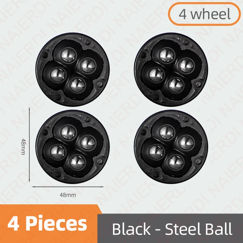 NAIERDI Pack Mini Wheels for Small AppliancesRotation Self Adhesive Caster WheelsUniversal Wheel Trash CanStorage Box