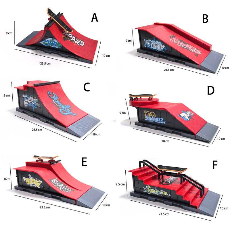 Finger Skatepark Set Professional Tech Practice Deck Platform Stunt Finger Skateboard Diy Assemble Ramp Park Kits Toys