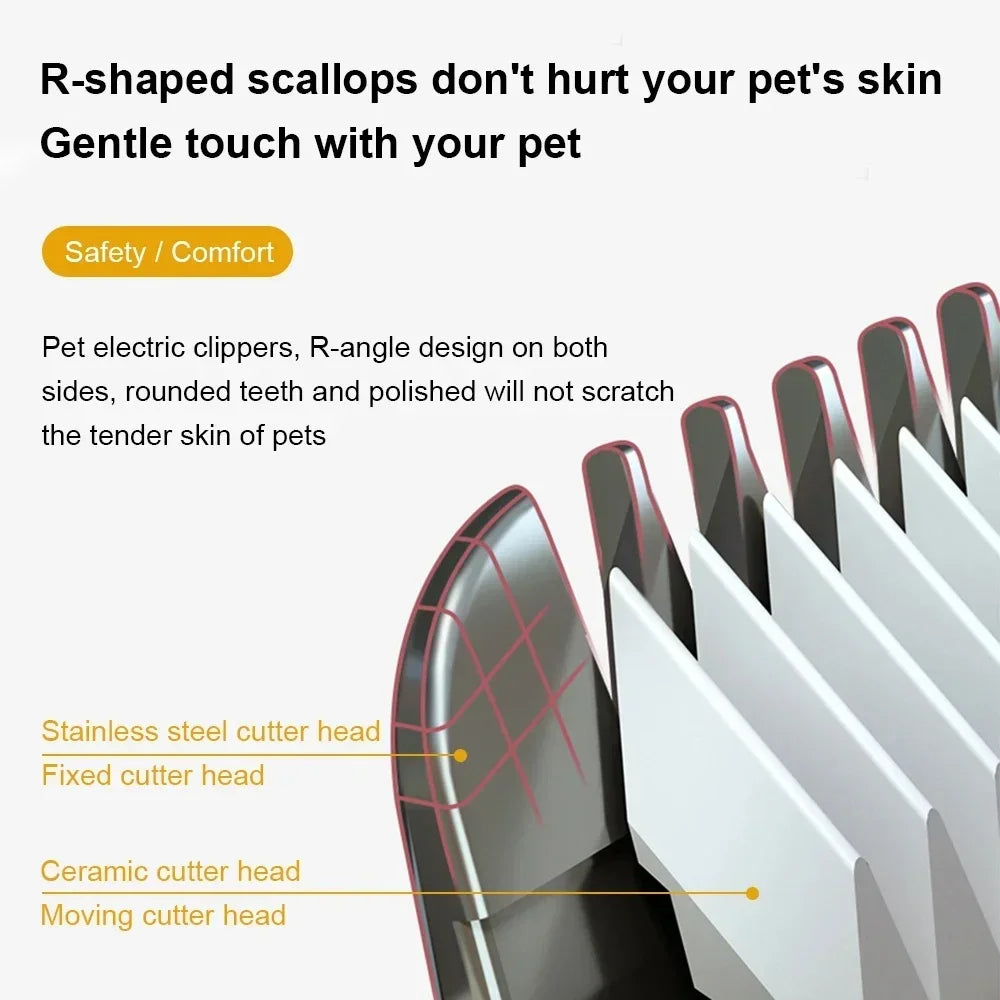Dog Professional Hair Clipper Electrical Grooming Trimmer for Pets USB Rechargeable Cat Shaver Animals Haircut Machine - Zecs shopping
