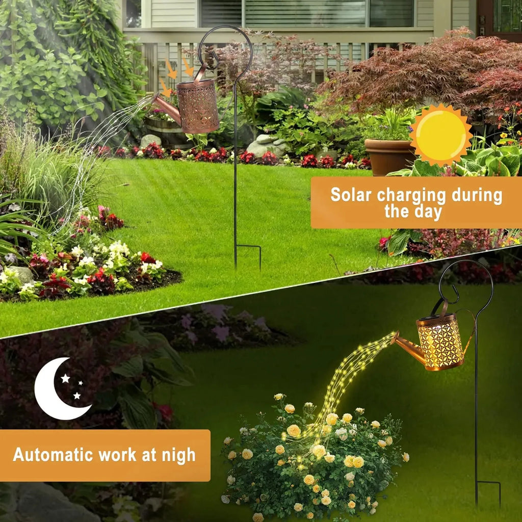 1pc Solar Watering Can with Lights Outdoor Solar Garden Lights Decro Solar Lights Waterproof Hanging Lantern for Yard Patio - Zecs shopping