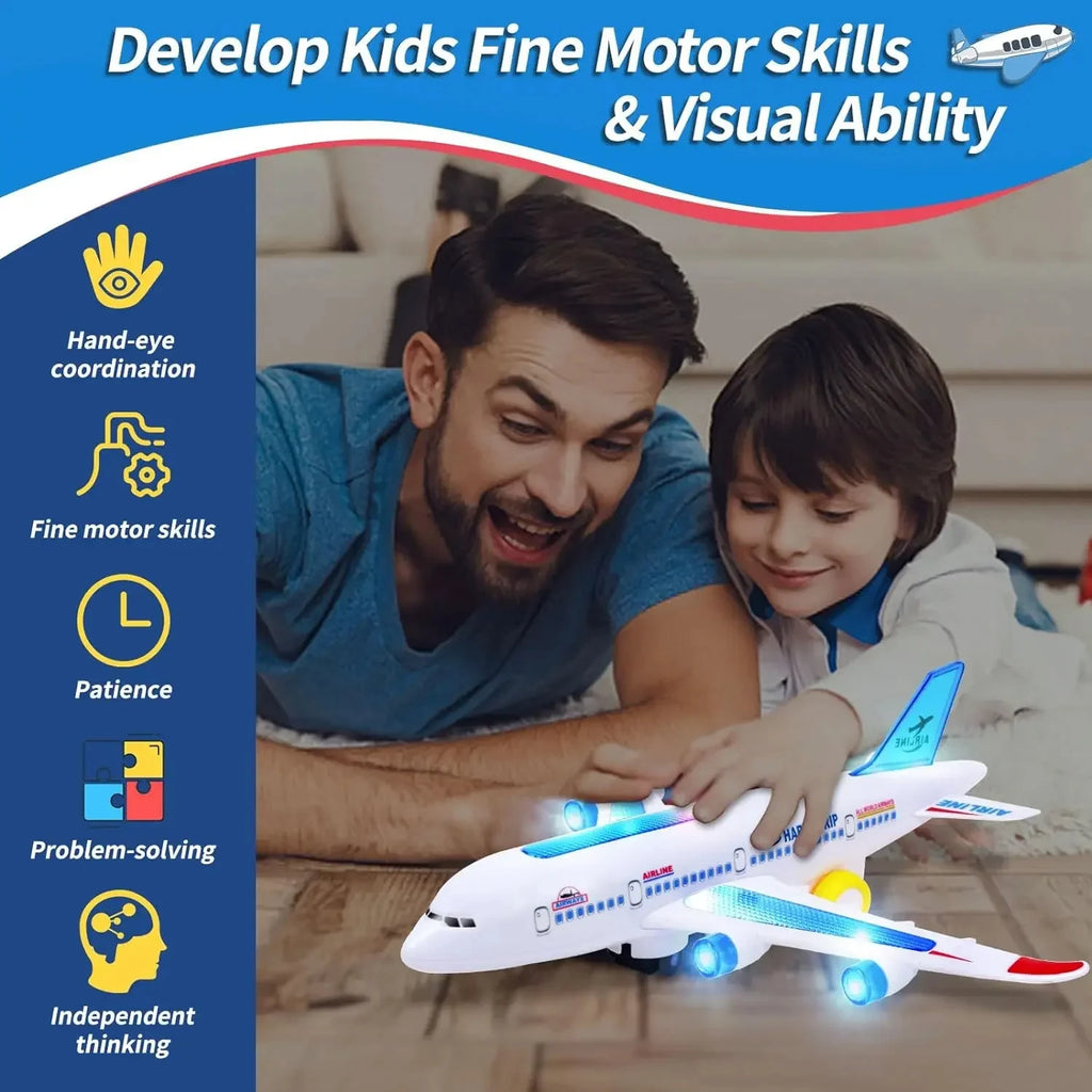 Electronic Music Airplane Rotating Autopilot Toy for Kids